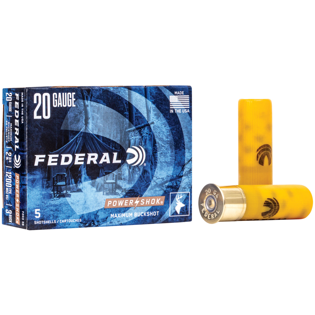 FEDERAL POWERSHOK 20GA 2.75 MX #3 BCK 5RD