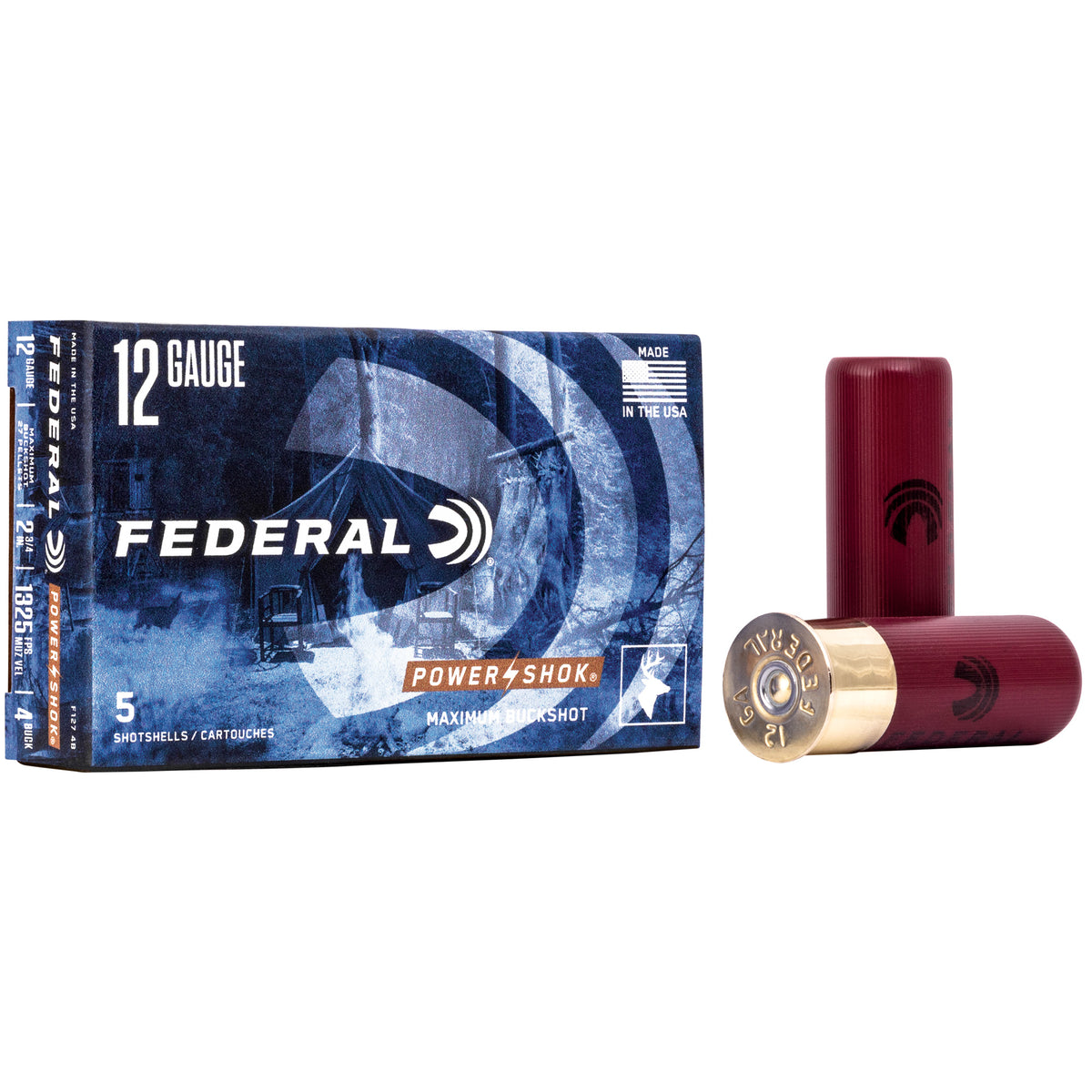 FEDERAL POWERSHOK 12GA 2.75 MX #4 BCK 5RD