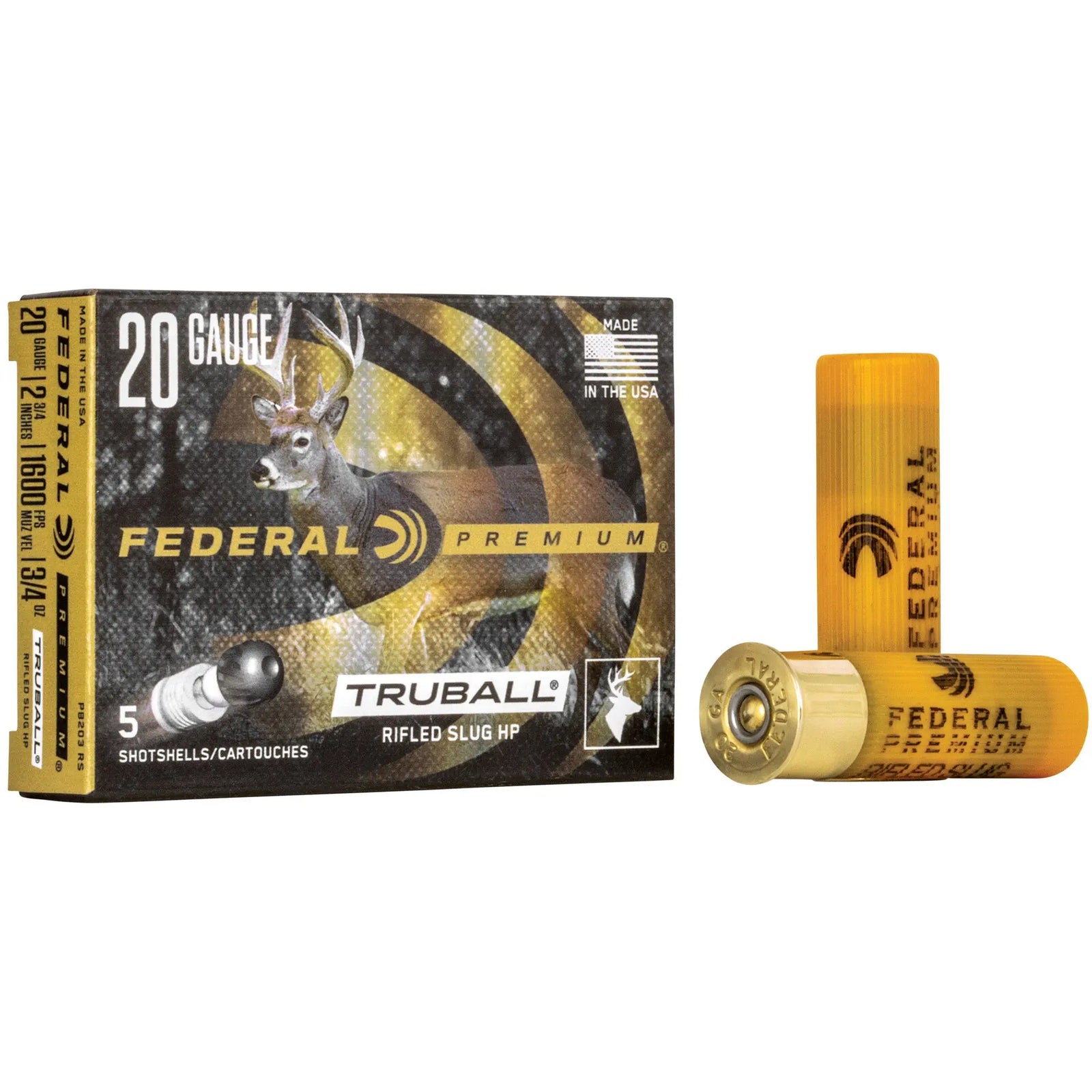FED PRM 20GA 2.75" RIFLED SLUG 5/250 - American Ordnance