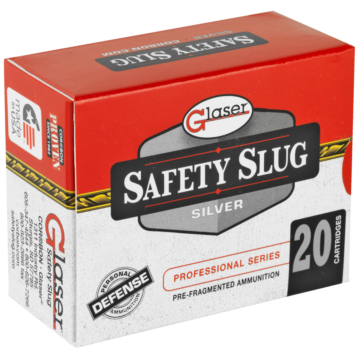 GLASER SILVER 45ACP+P 145GR 20RD