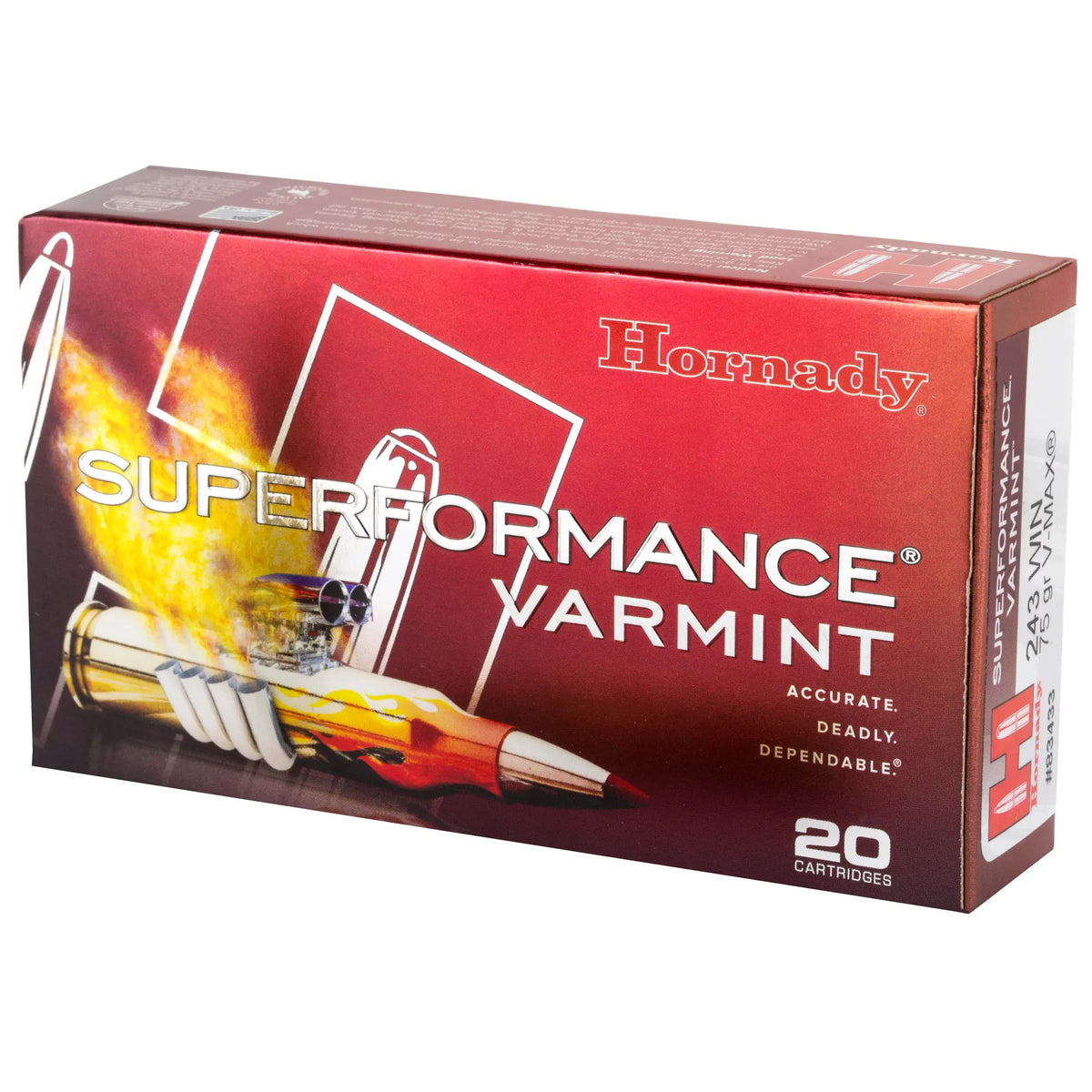 HRNDY SF 243WIN 75GR VMAX 20/200 - American Ordnance