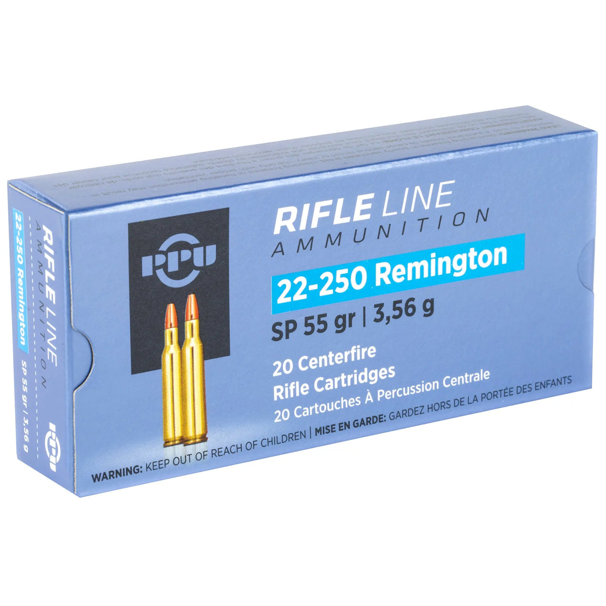 PPU 22-250REM SP 55GR 20/200 - American Ordnance