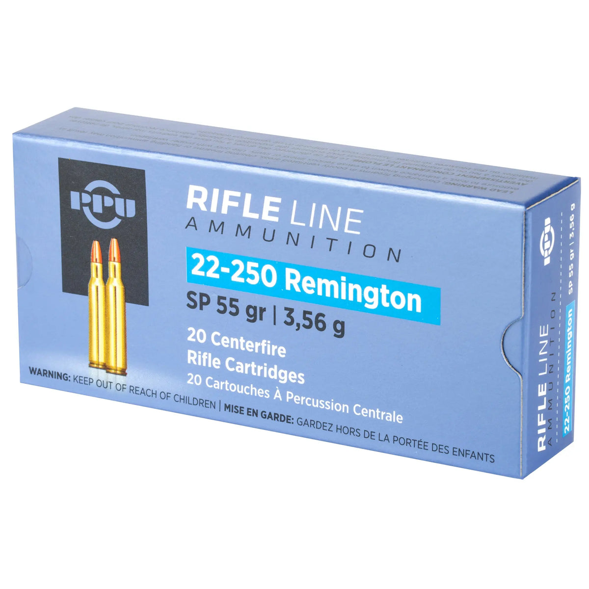 PPU 22-250REM SP 55GR 20/200 - American Ordnance