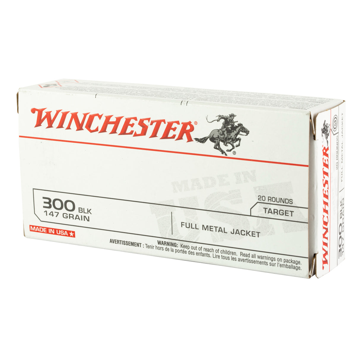 WIN USA 300 BLK 147GR FMJ 20/200 - American Ordnance