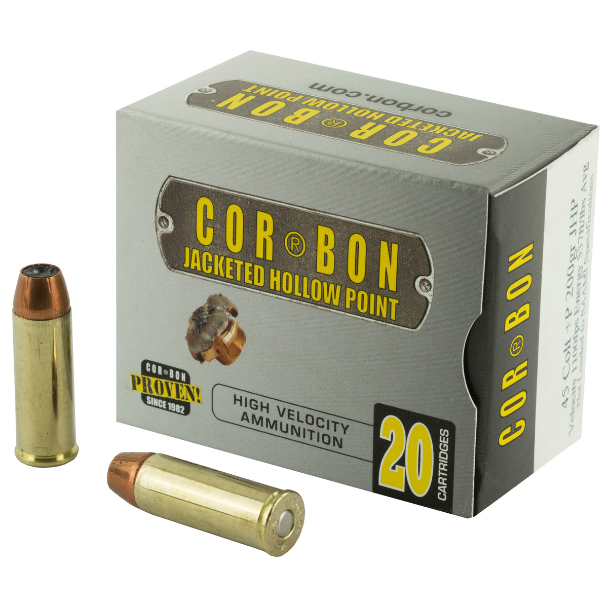 CORBON 45CLT+P 200GR JHP 20RD