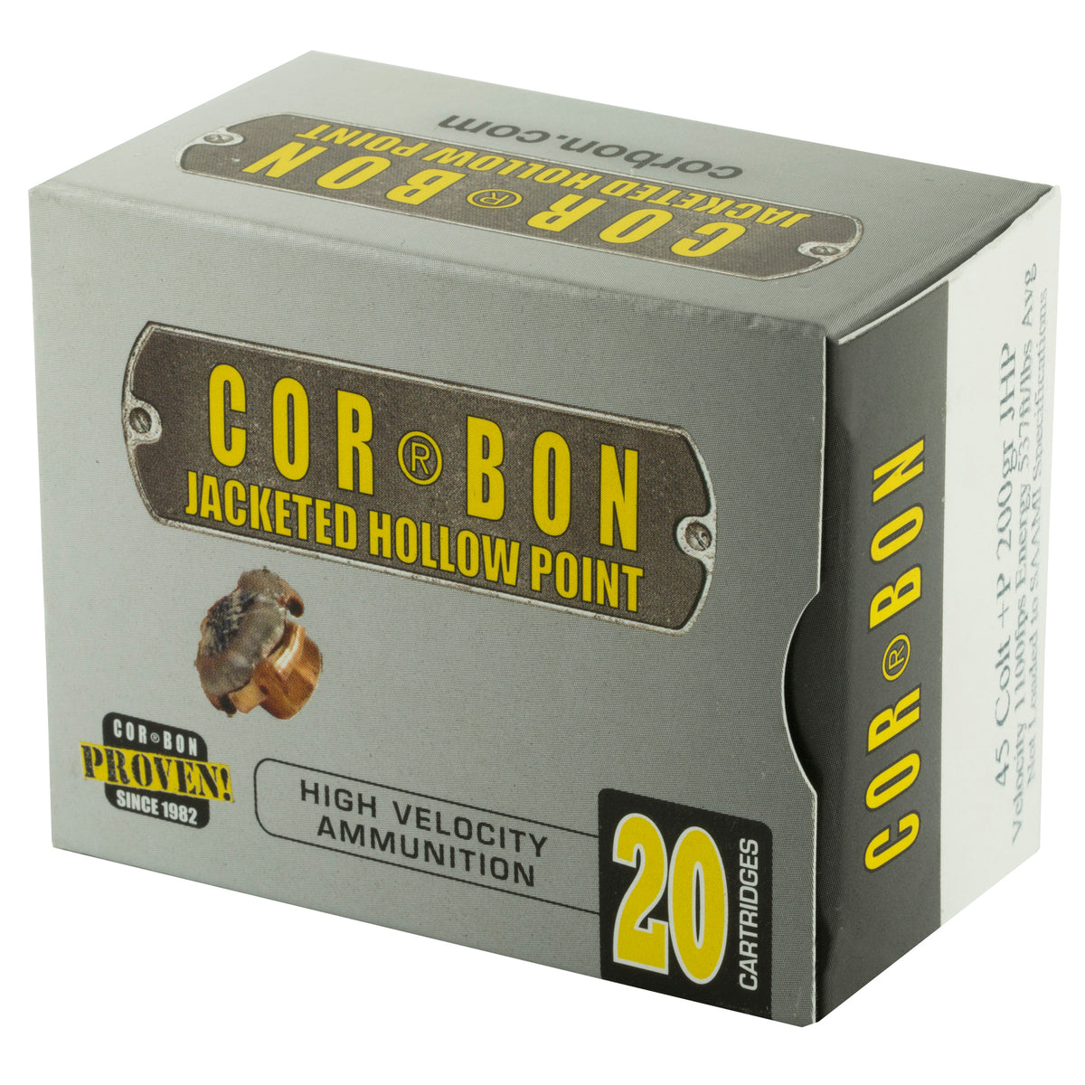 CORBON 45CLT+P 200GR JHP 20RD