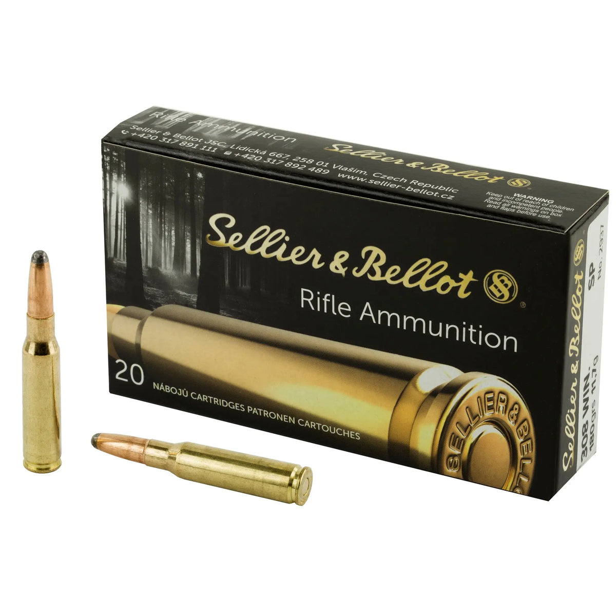 S&amp;B 308WIN 180GR SP 20/500 - American Ordnance