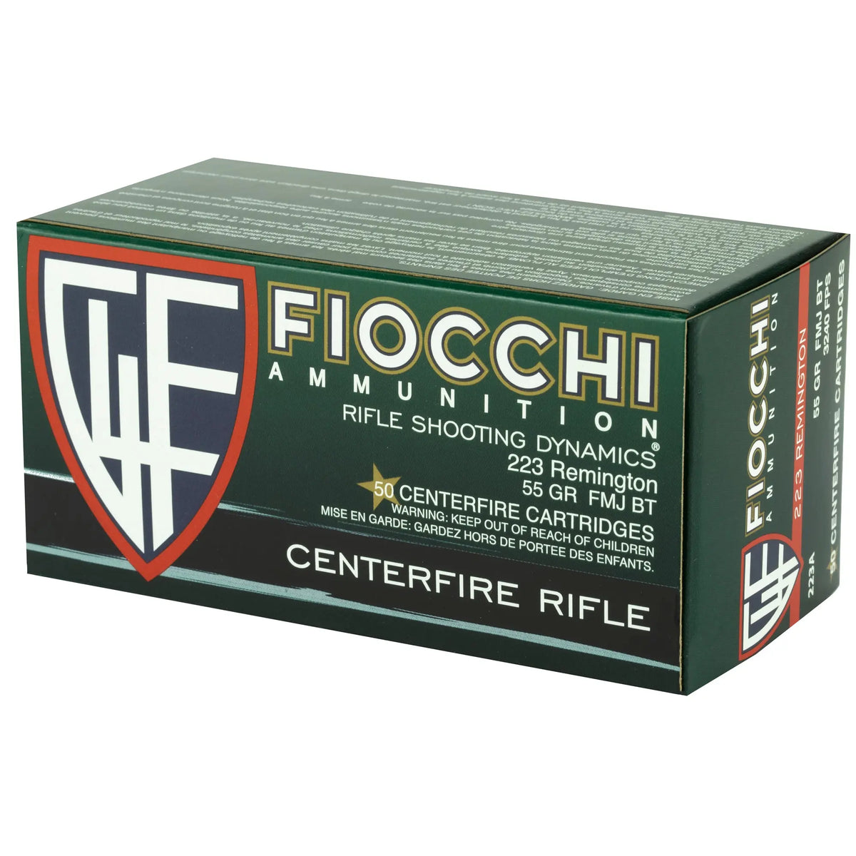 FIOCCHI 223REM 55GR FMJBT 50/1000 - American Ordnance