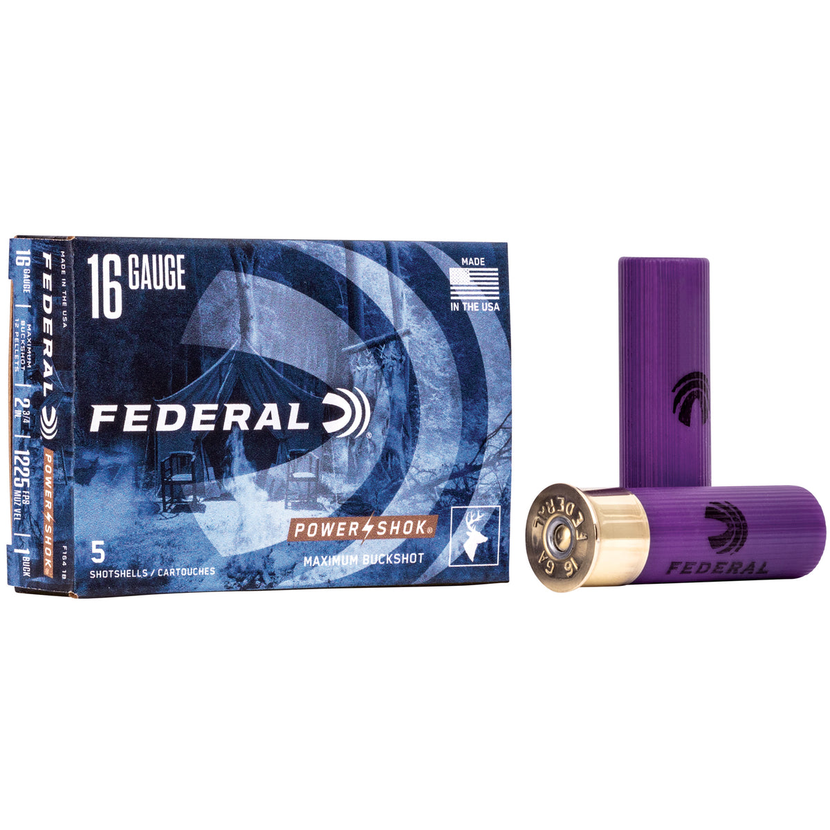 FEDERAL POWERSHOK 16GA 2.75 MX #1 BCK 5RD