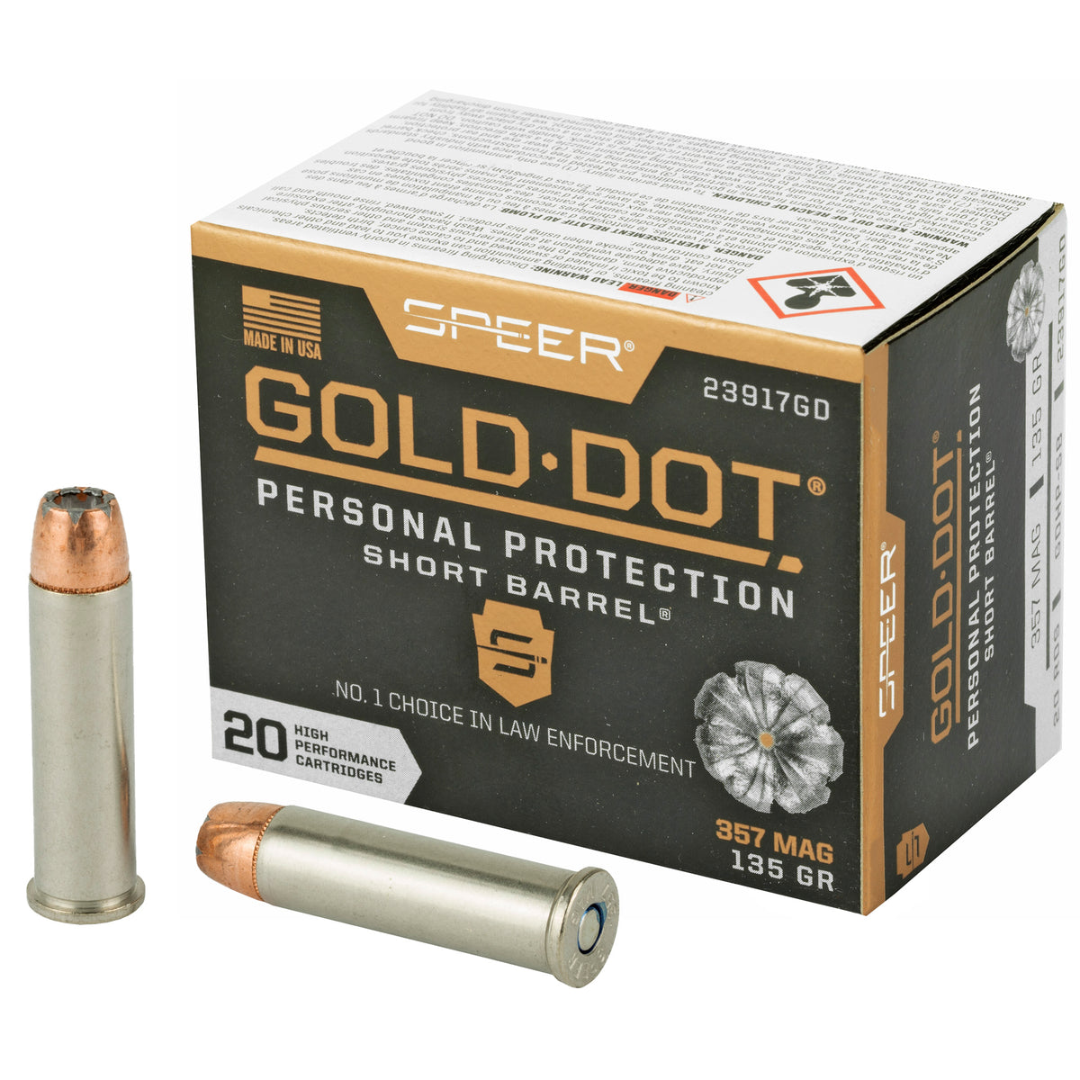SPEER GOLD DOT 357MG 135G HP SB 20RD