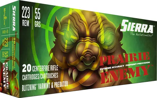 55GR BLITZKING 20RD 10BX/CSSIERRA PRAIRIE ENEMY 223 REM - American Ordnance