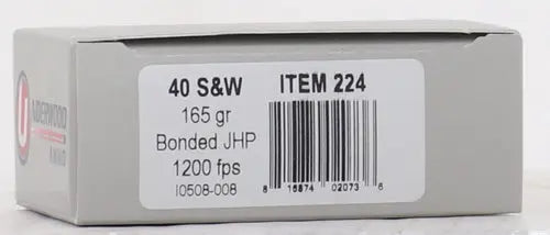 JHP 20RD 10BX/CSUNDERWOOD 40 SW 165GR BONDED - American Ordnance