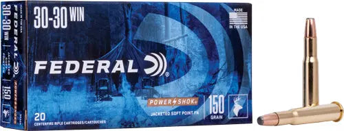 150GR JSP-FN 20RD 10BX/CSFEDERAL POWER-SHOK 30-30 WIN - American Ordnance