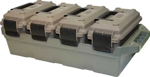 CAL AMMO CANS ARMY GRN/DK ERTHMTM 4-CAN AMMO CRATE W/ 4 .30 - American Ordnance