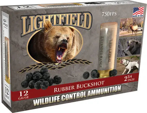 RUBBER BUCKSHOT 5RD 10BX/CSLIGHTFIELD 12GA 2.75&quot; 21-BALL - American Ordnance