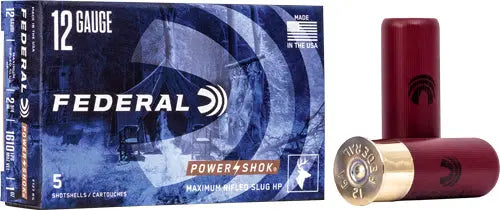 1OZ RIFLED SLUG 5RD 50BX/CSFEDERAL POWER SHOK 12GA 2.75" - American Ordnance