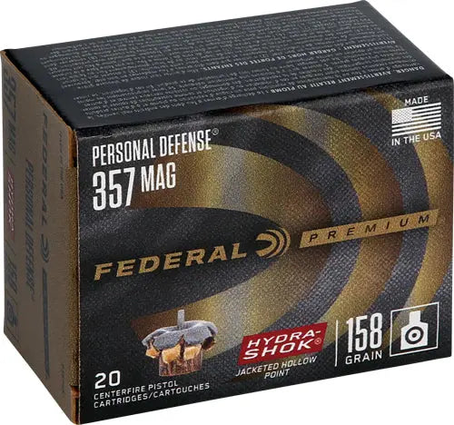 HYDRA-SHOK JHP 20RD 25BX/CSFEDERAL PREMIUM 357 MAG 158GR - American Ordnance