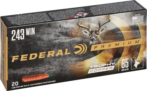 TROPHY COPPER 20RD 10BX/CSFEDERAL PREMIUM 243 WIN 85GR - American Ordnance