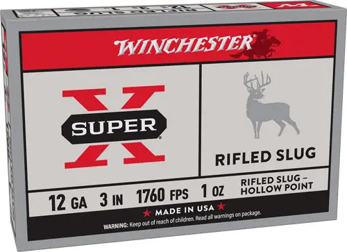 RIFLED SLUG 5RD 50BX/CSWINCHESTER SUPER-X 12GA 3" 1OZ - American Ordnance