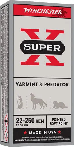 55GR PSP 20RD 10BX/CSWINCHESTER SUPER-X 22-250 REM - American Ordnance