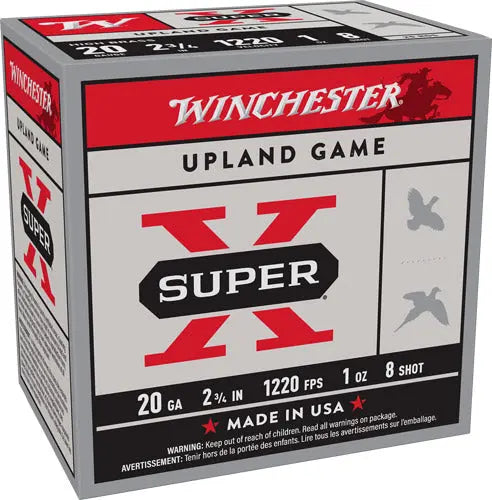 1OZ #8 1220FPS 25RD 10BX/CSWINCHESTER SUPER-X 20GA 2.75&quot; - American Ordnance
