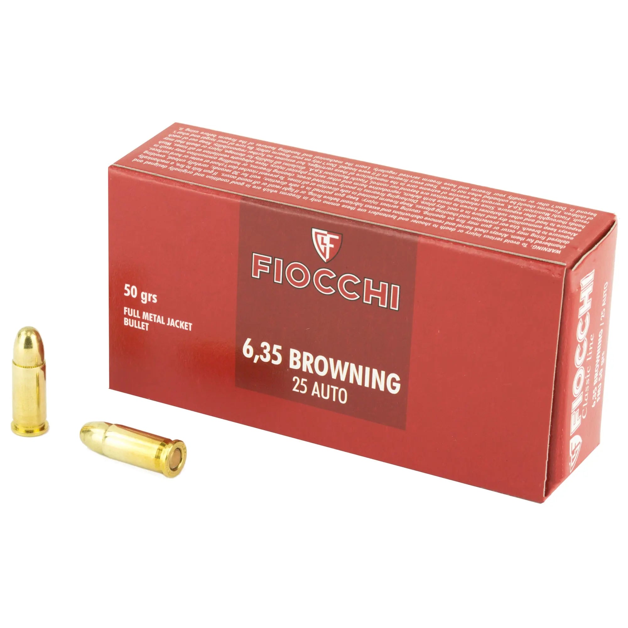 FIOCCHI 25ACP 50GR FMJ 50/1000 - American Ordnance