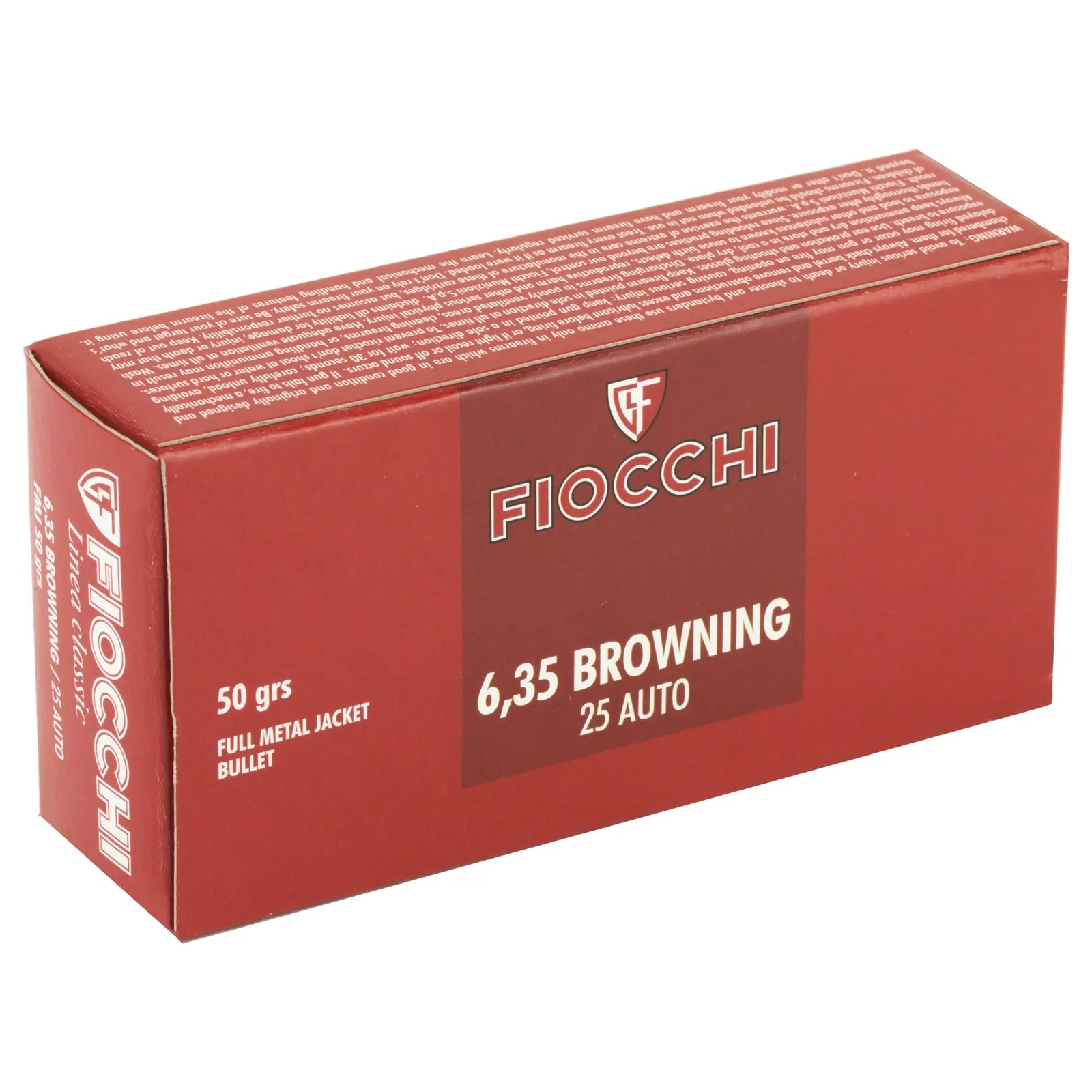 FIOCCHI 25ACP 50GR FMJ 50/1000 - American Ordnance