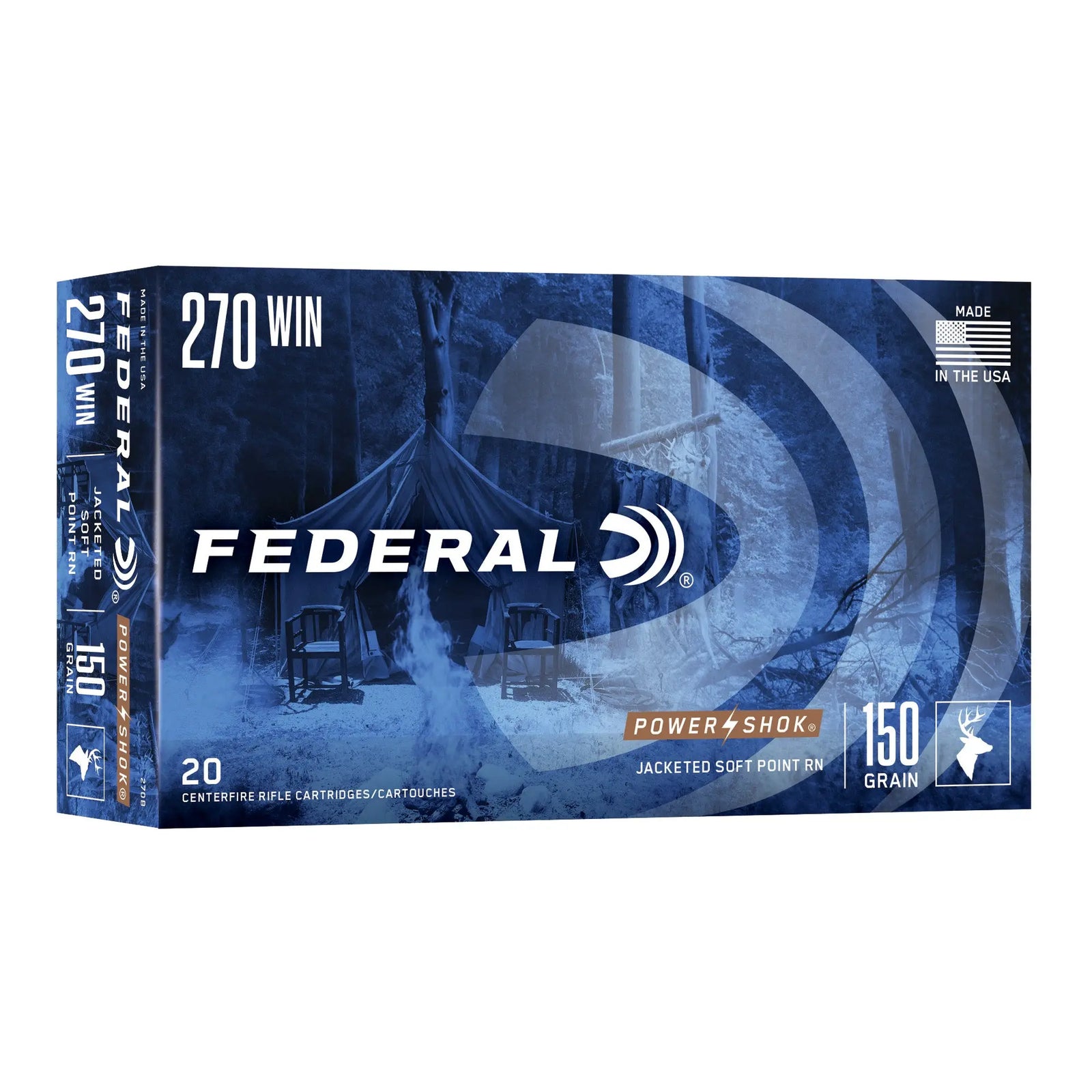 FED PWRSHK 270WIN 150GR SP RN 20/200 - American Ordnance