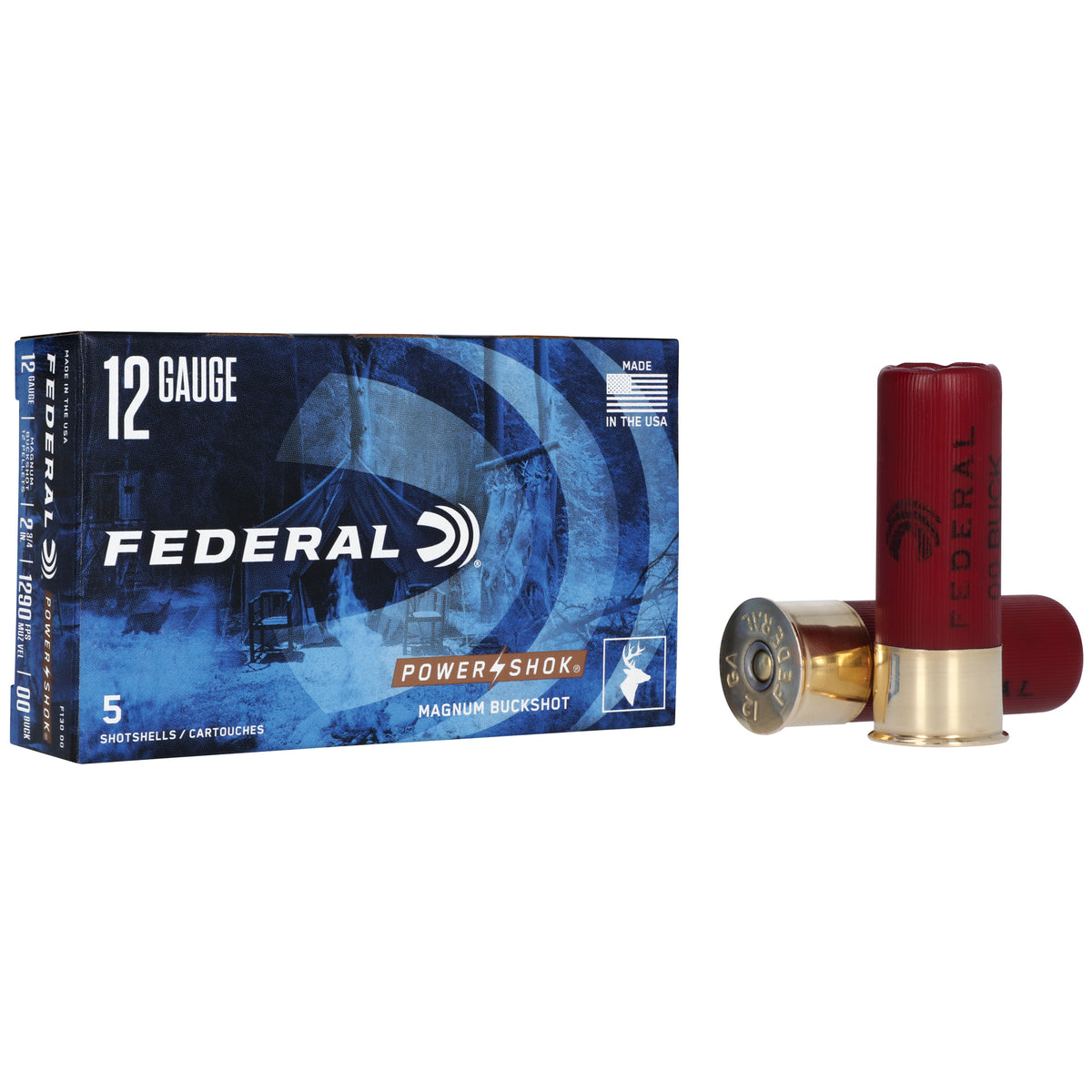 FEDERAL POWERSHOK12GA 2.75 12P 00BCK 5RD