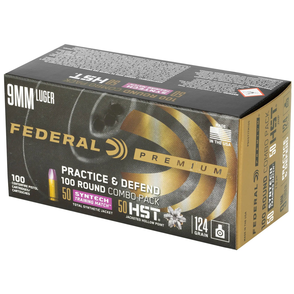 FED PRCTC & DFND 9MM HST/SYN 124GR - American Ordnance