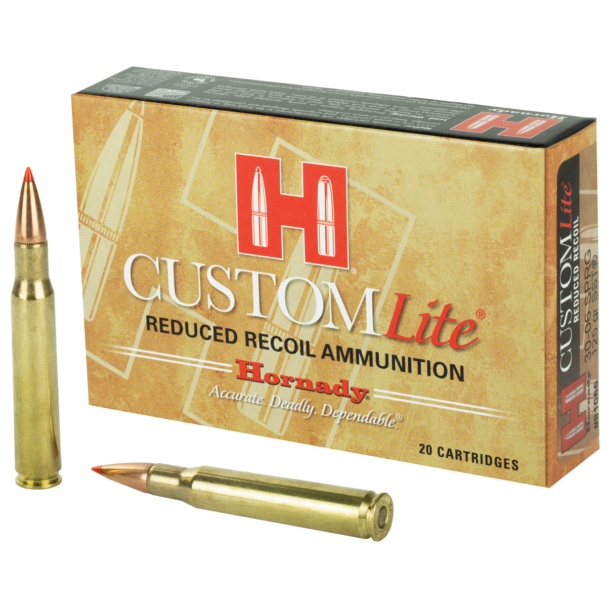 HORNADY CUSTOM LITE 30-06 125GR SST LT 20RD