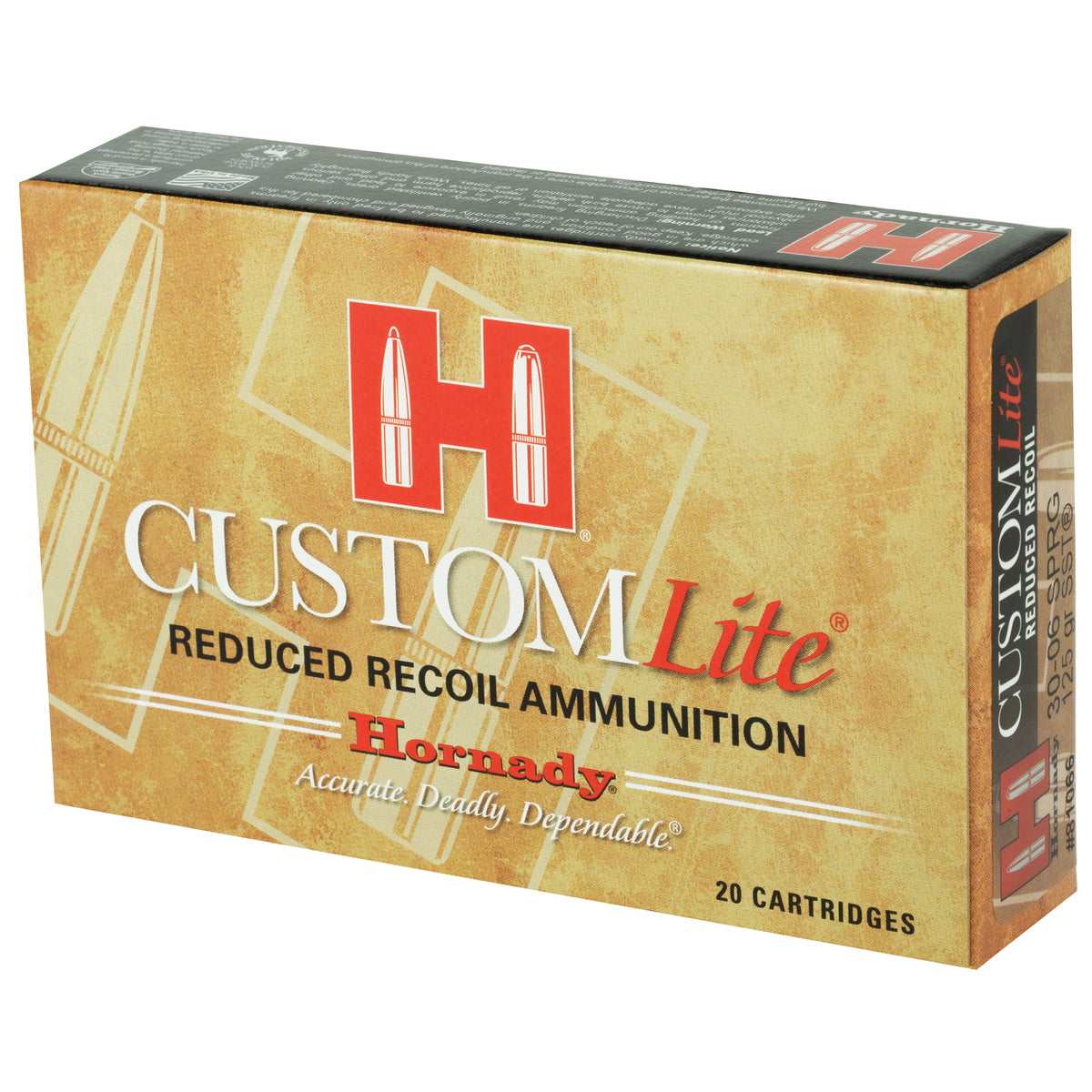 HORNADY CUSTOM LITE 30-06 125GR SST LT 20RD