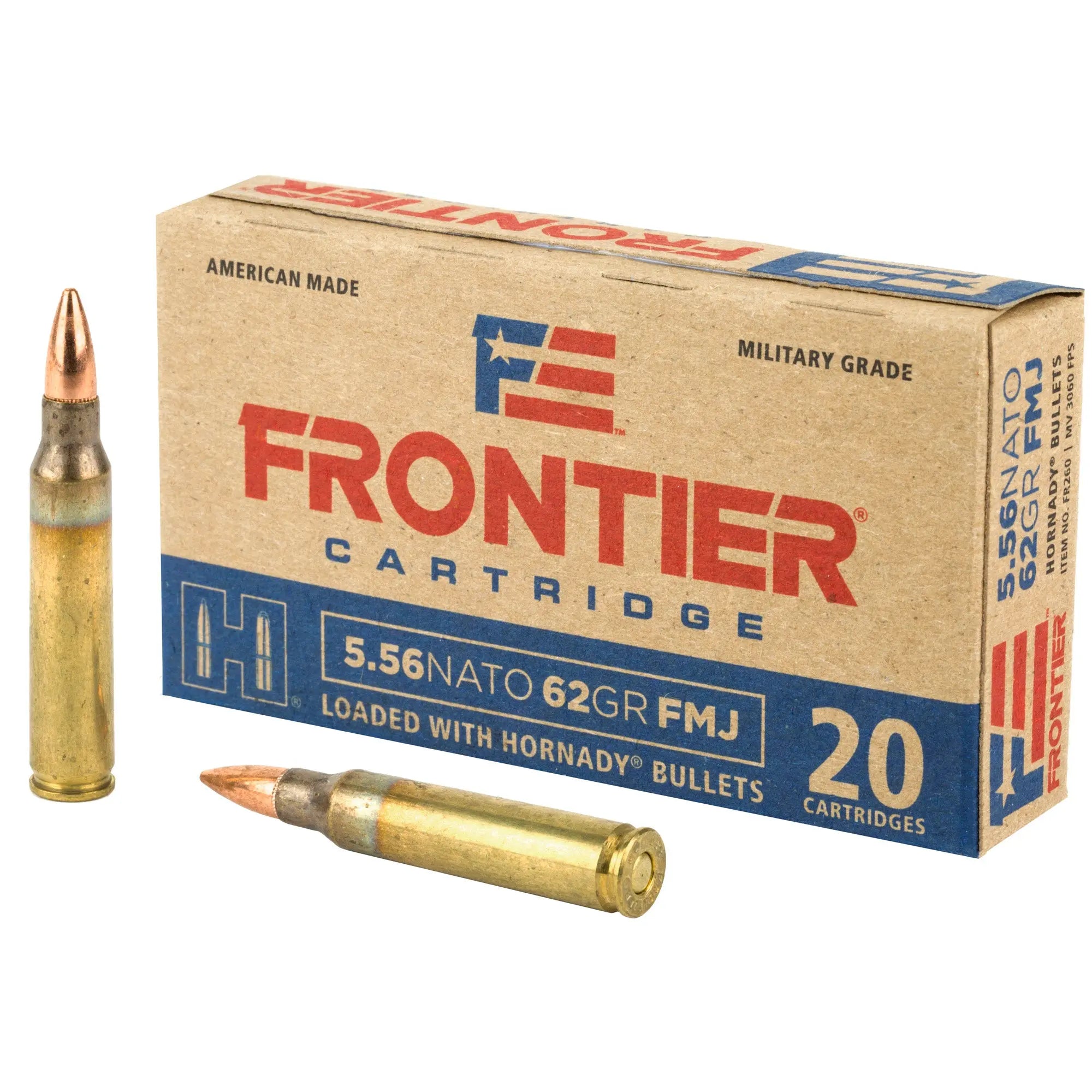 FRONTIER 556NATO 62GR FMJ 20/500 - American Ordnance