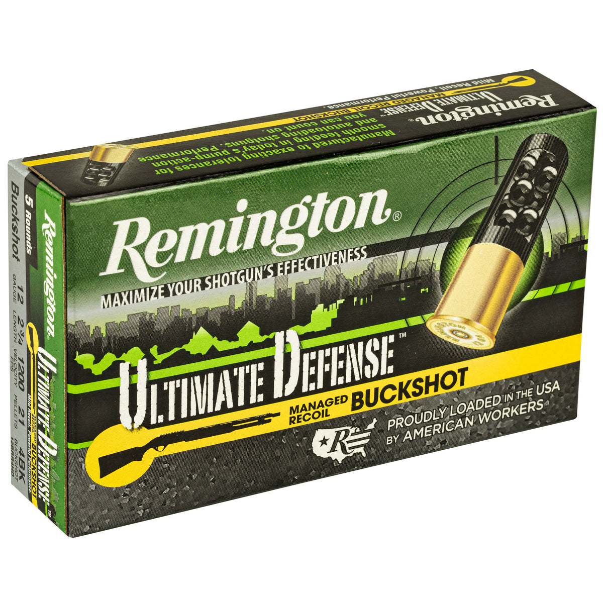 REMINGTON ULT DEF 12GA 2.75&quot; 4 BUCK 5RD
