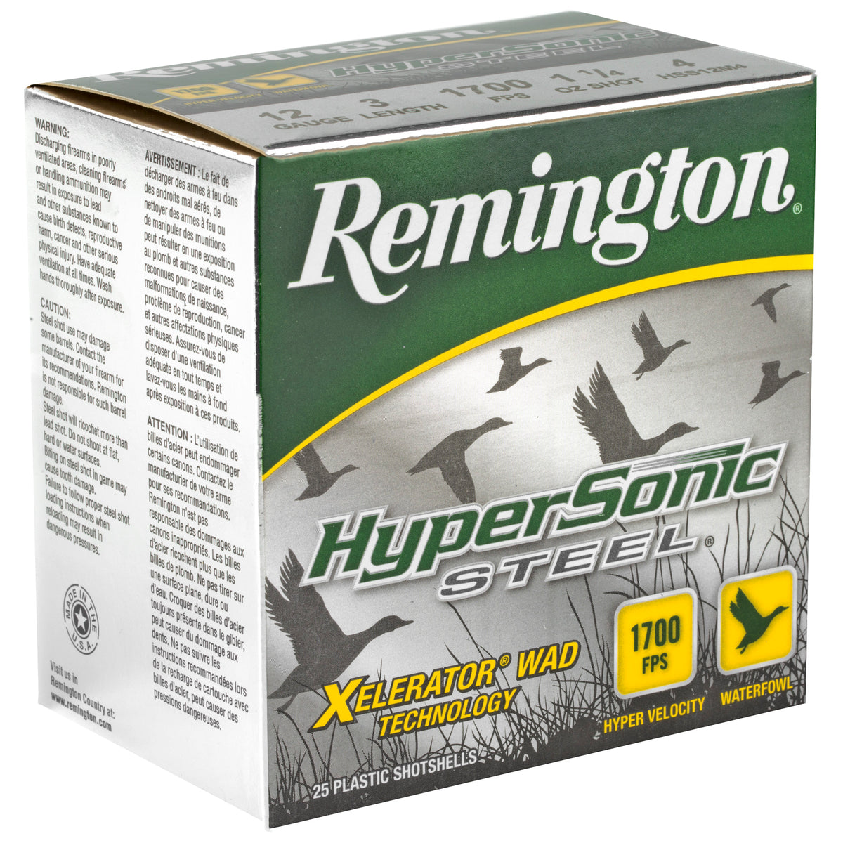 REMINGTON HYPERSONIC STEEL 12GA 3&quot; #4 25RD