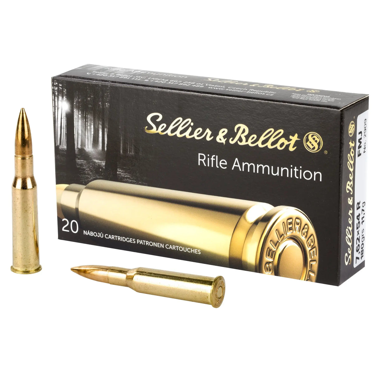 S&B 762X54R 180GR FMJ 20/400 - American Ordnance