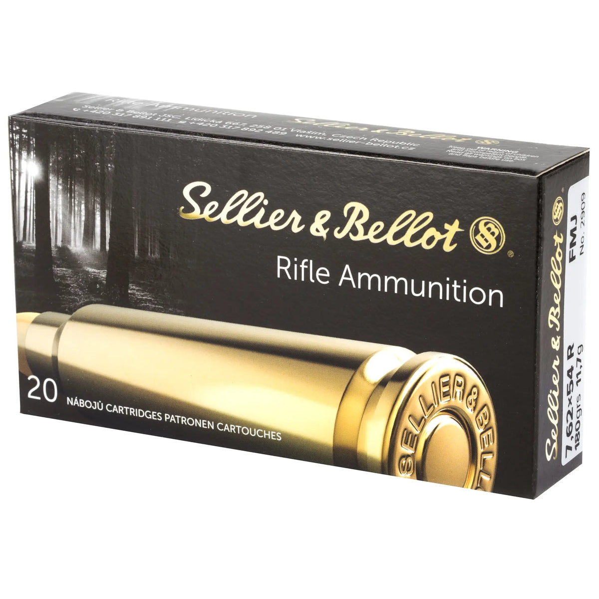 S&B 762X54R 180GR FMJ 20/400 - American Ordnance