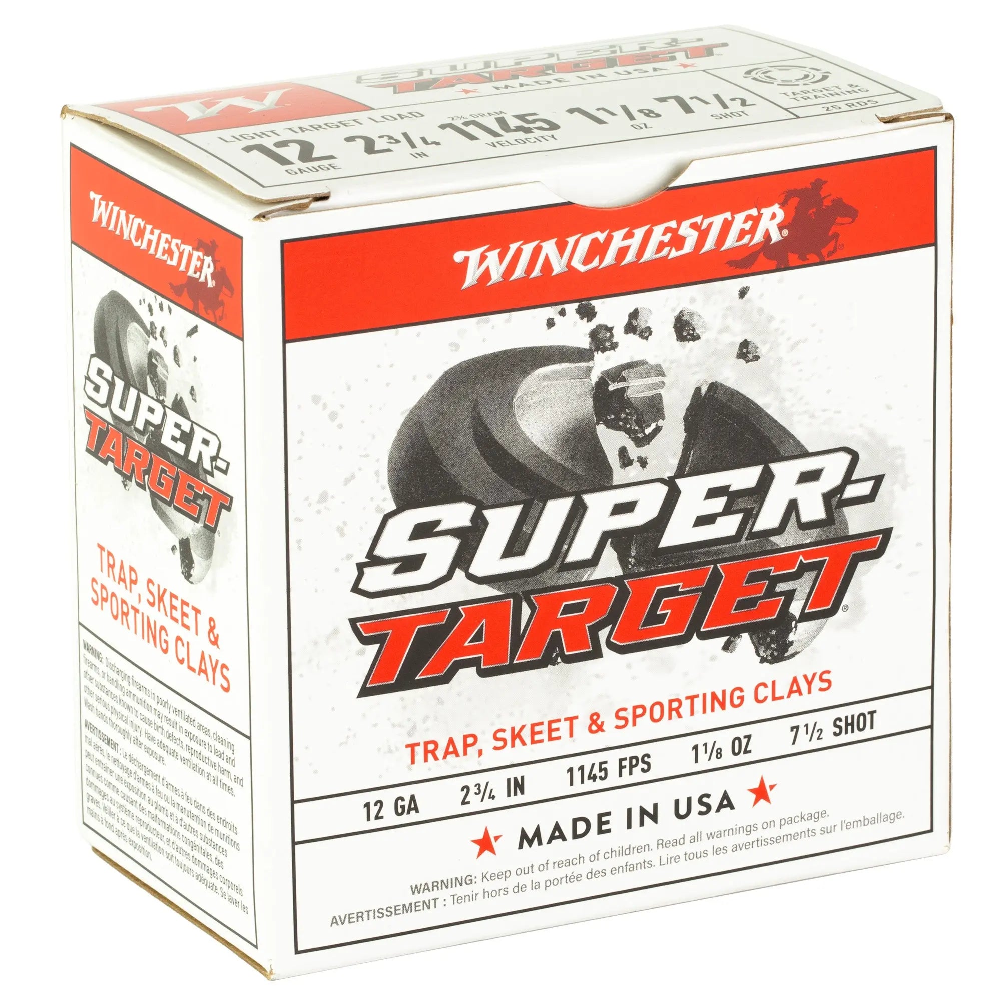 WIN SUPRTRGT 12GA 2.75" #7.5 25/250 - American Ordnance
