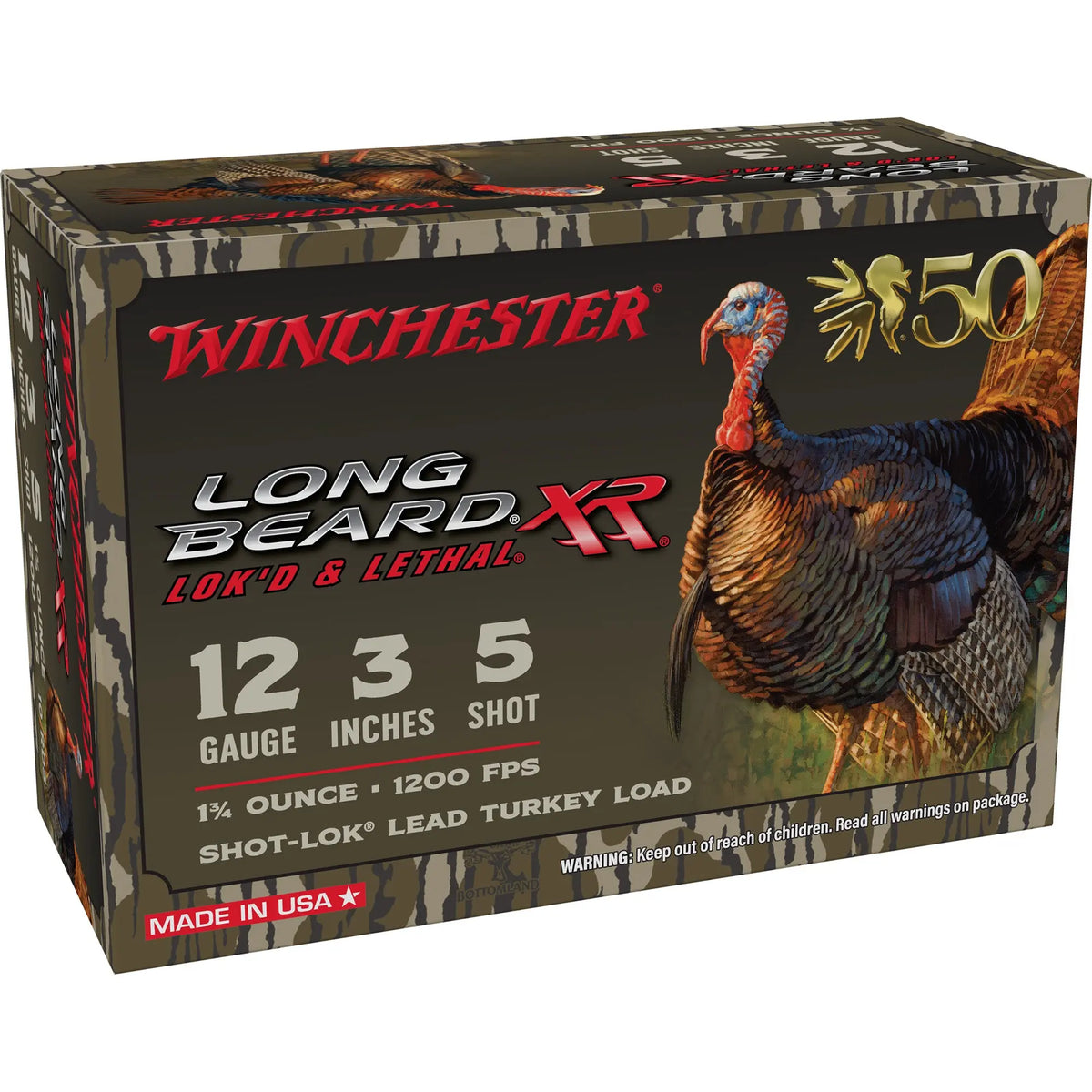 WIN LB XR TRKY 12GA 3&quot; #5 1.75OZ 10/ - American Ordnance