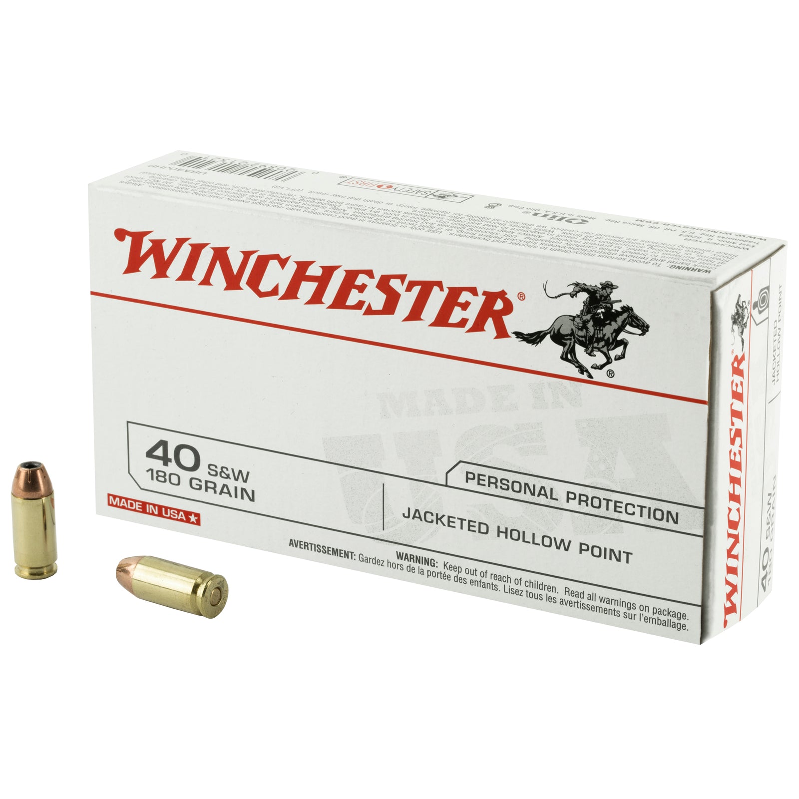 WIN USA 40SW 180GR JHP 50/500 - American Ordnance