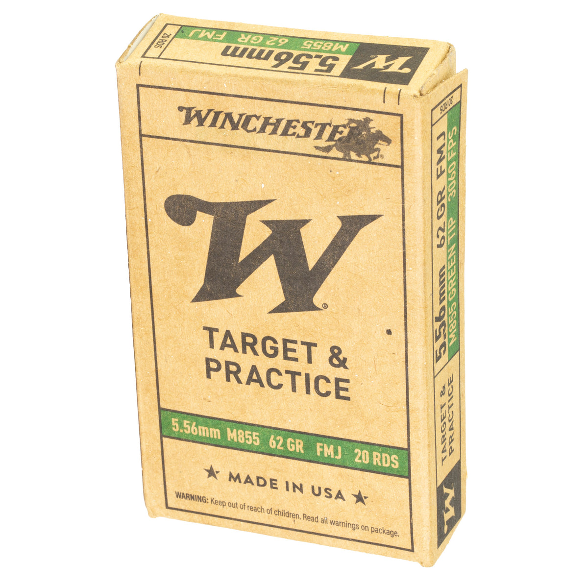 WINCHESTER 556 M855 62GR FMJ GREEEN TIP 20RD
