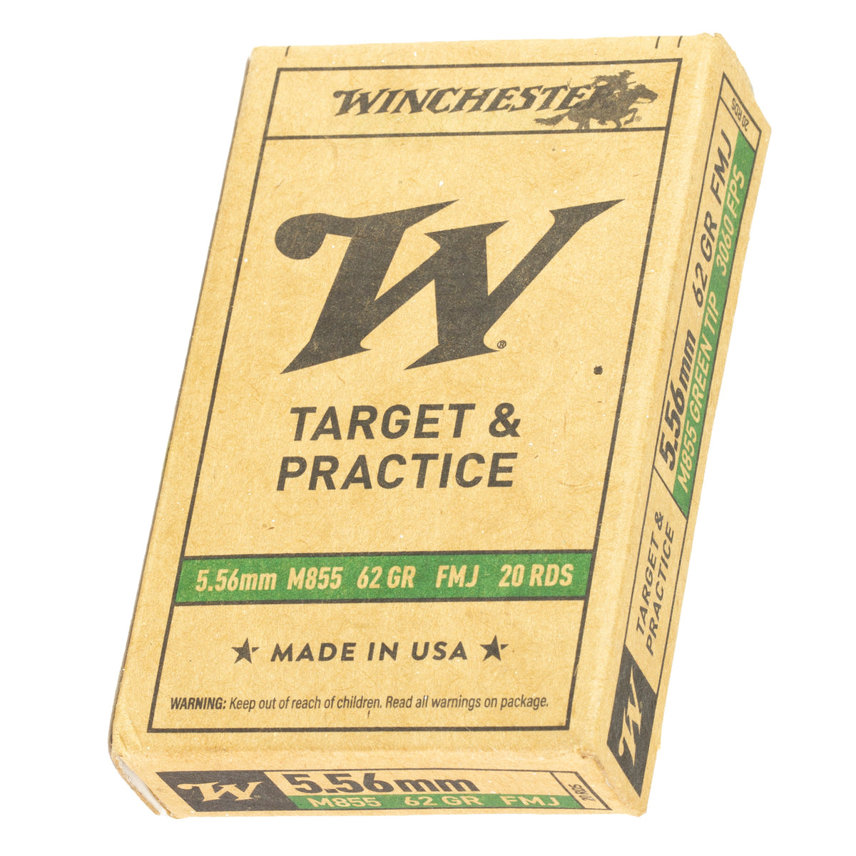 WINCHESTER 556 M855 62GR FMJ GREEEN TIP 20RD