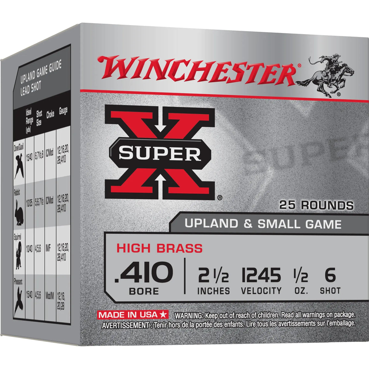 WIN SPR-X UPLND 410GA 2.5&quot; #6 25/250 - American Ordnance