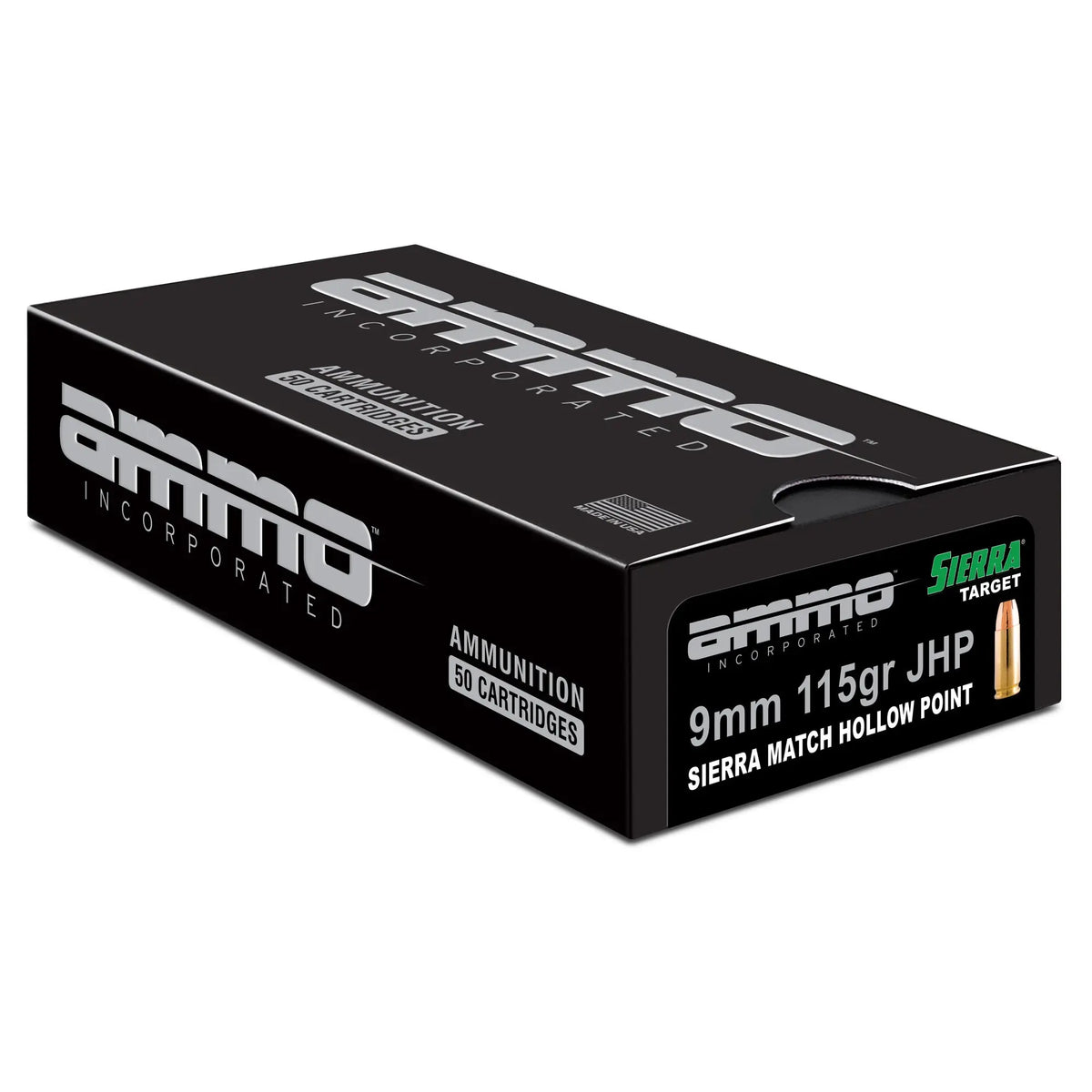 AMMO INC MATCH 9MM 115GR JHP 50/1000 - American Ordnance