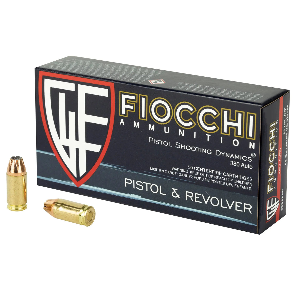 FIOCCHI 380ACP 90GR JHP 50/1000 - American Ordnance