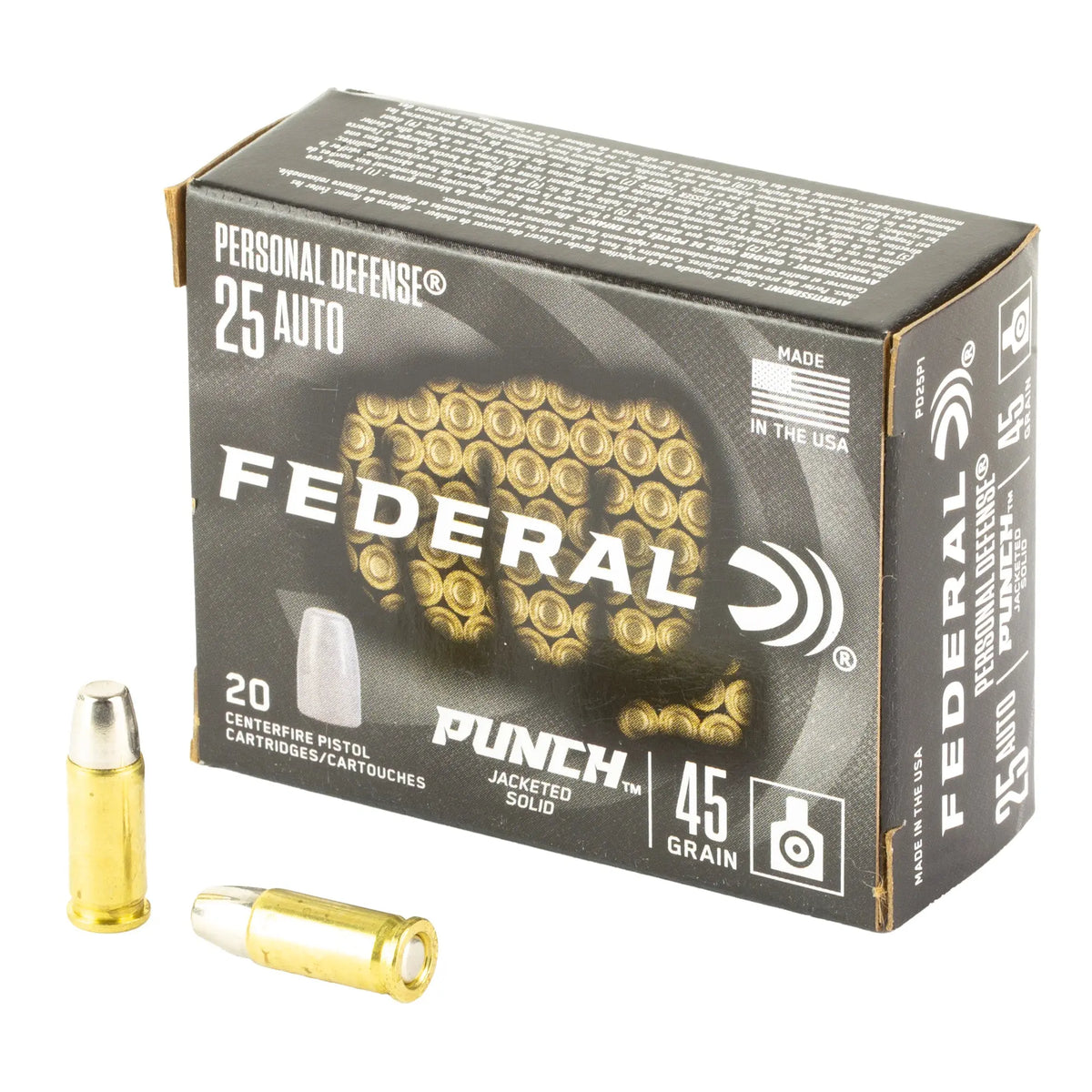FED PUNCH 25 AUTO 45GR SLD 20/200 - American Ordnance