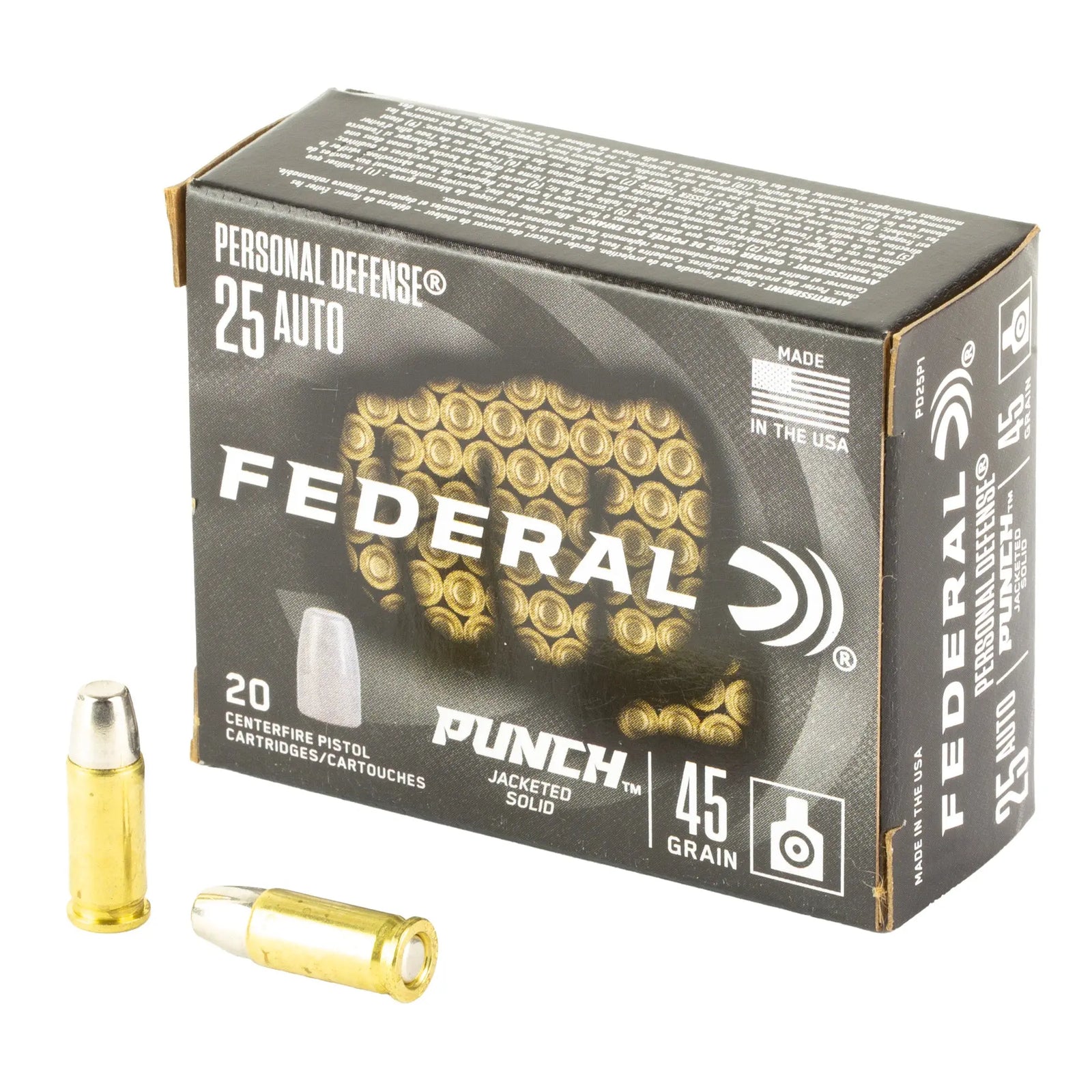 FED PUNCH 25 AUTO 45GR SLD 20/200 - American Ordnance