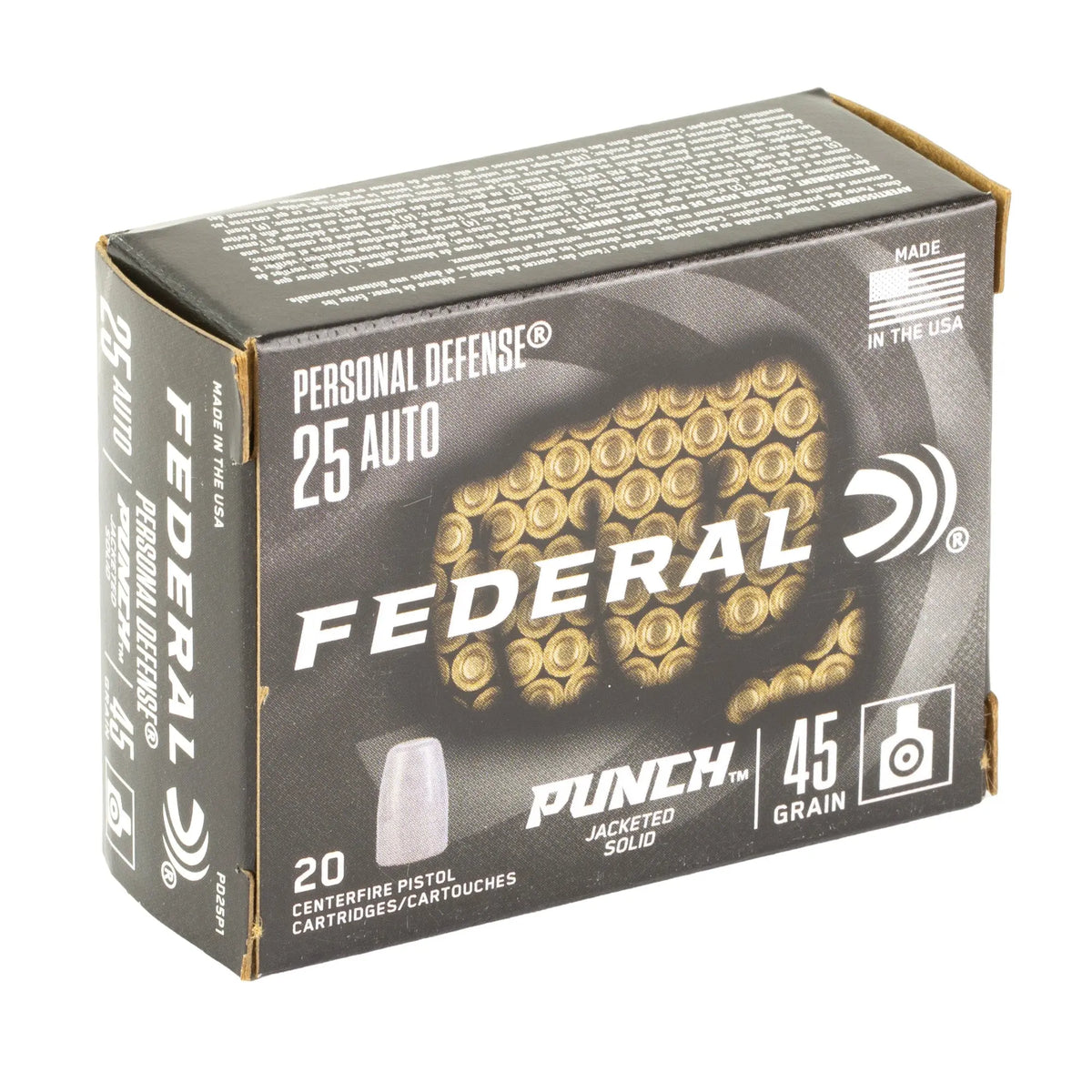 FED PUNCH 25 AUTO 45GR SLD 20/200 - American Ordnance