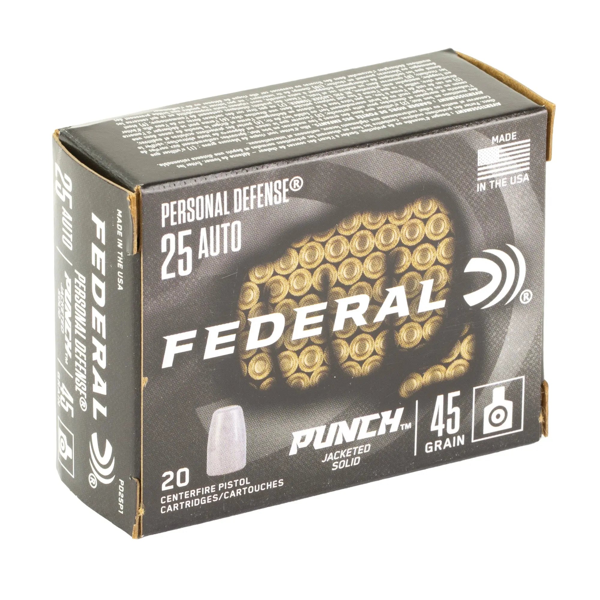 FED PUNCH 25 AUTO 45GR SLD 20/200 - American Ordnance