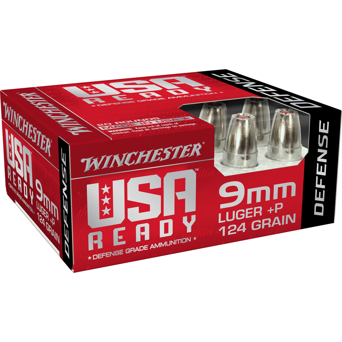 WINCHESTER 9MM LUGER +P 124GR HX HP 20RD